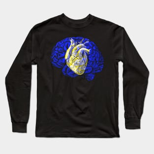 Brain&Heart Interactive Yellow&Blue Filter T-Shirt #2 By Red&Blue Long Sleeve T-Shirt